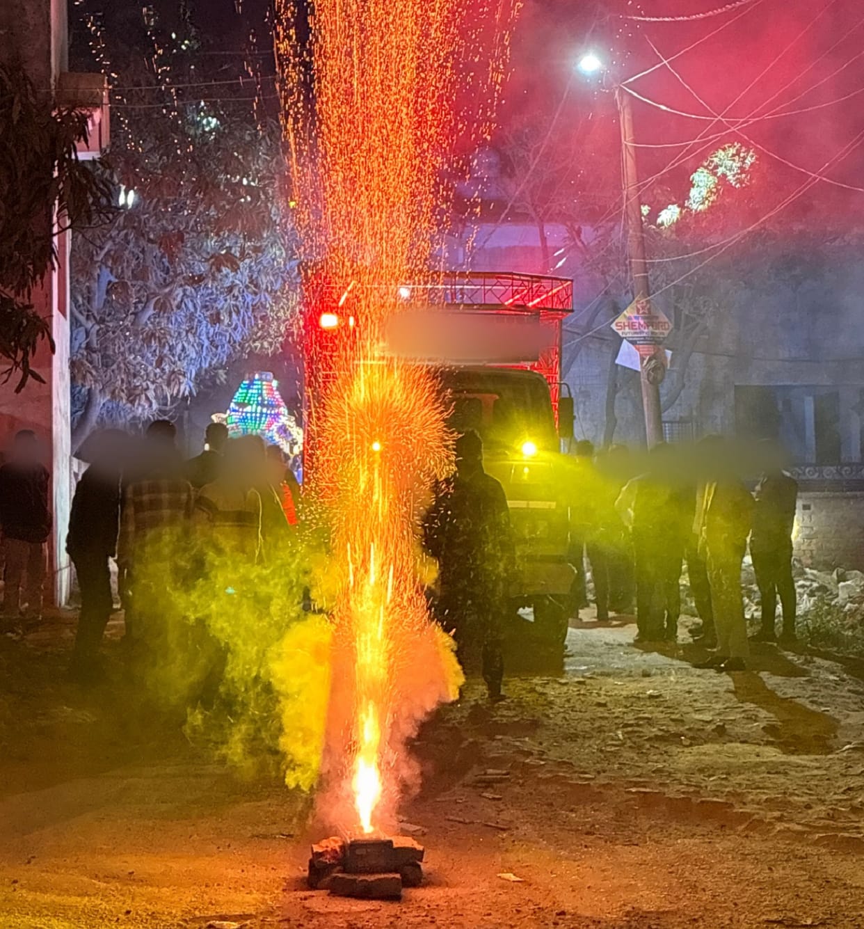 DJ and fireworks creating trouble... 'gunpowder zone' on the road