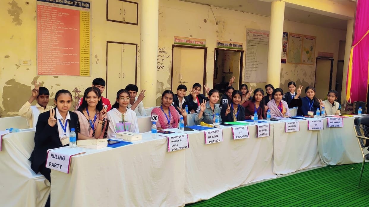 Students presented an impressive enactment of parliamentary proceedings.
