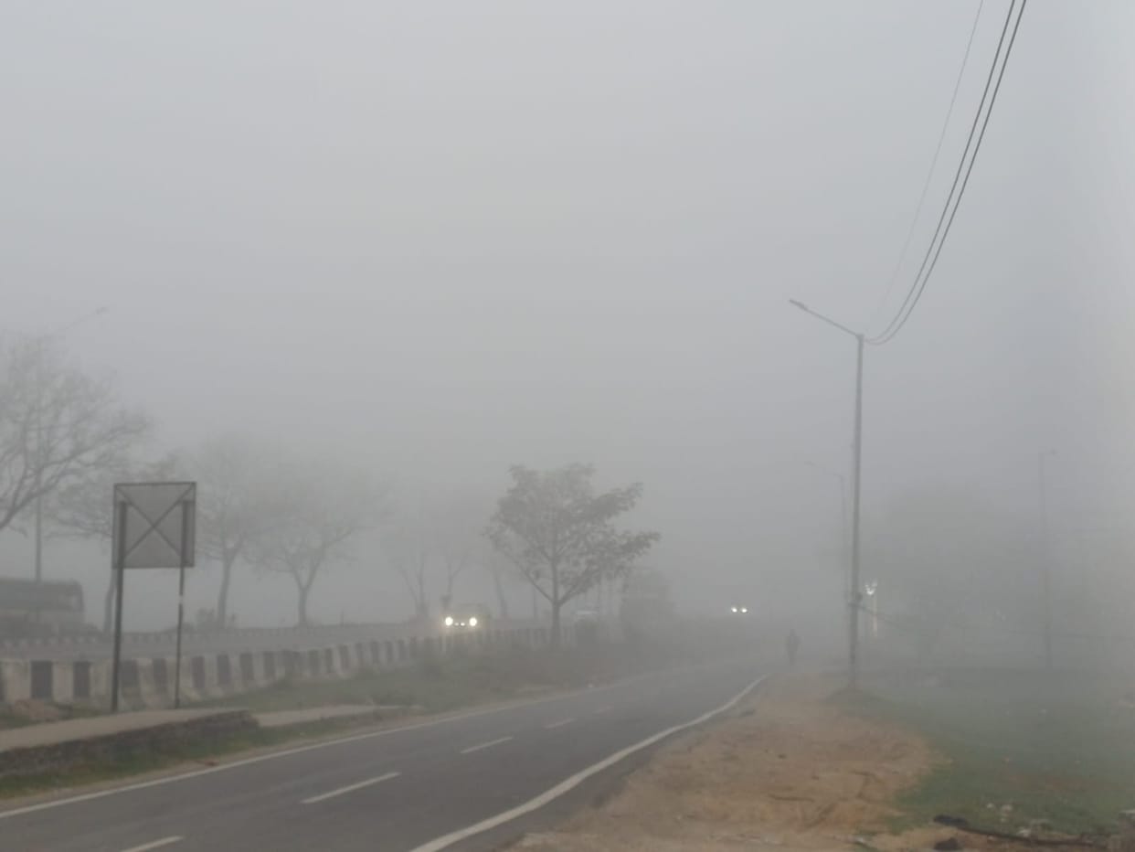 The weather took a turn, fog covered the sky.
