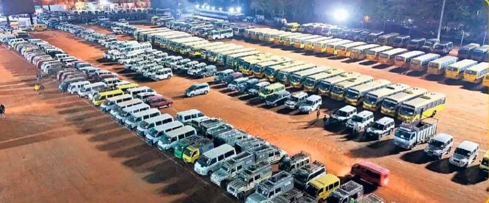 मोरहाबादी डिस्पैच सेंटर में लगे वाहन