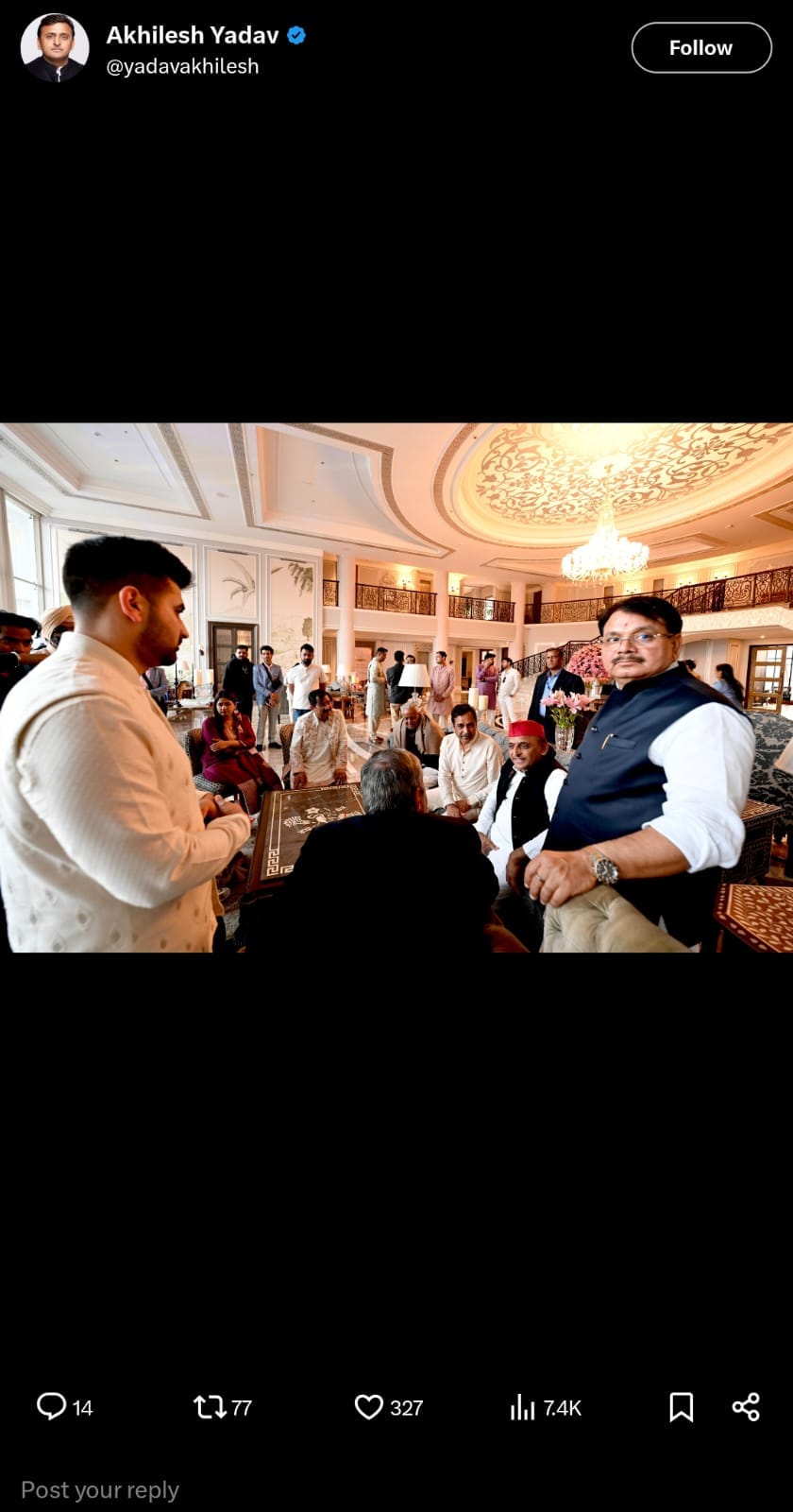 Former BJP candidate Matiyari seen with SP chief