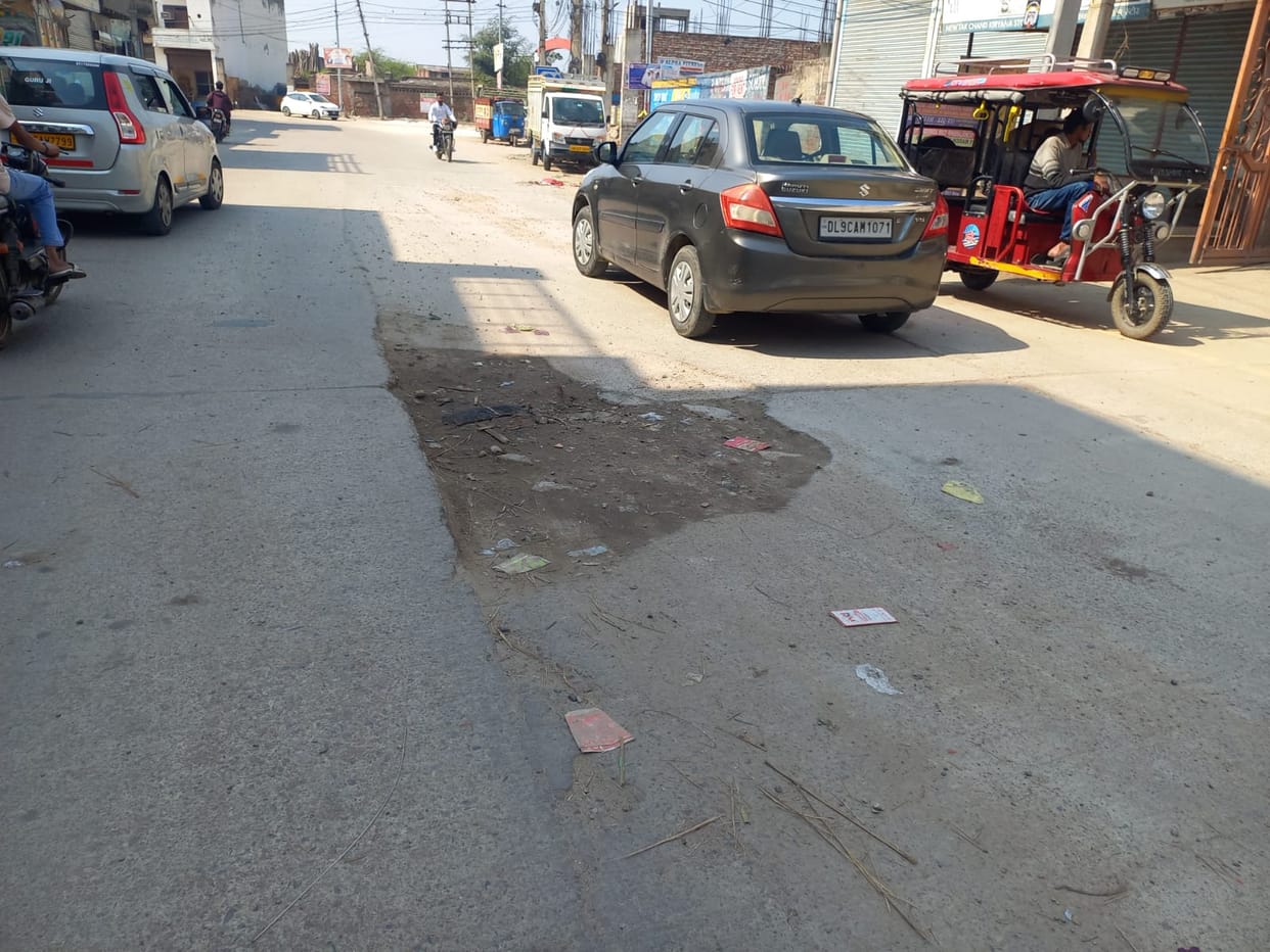 The road built two years ago was broken, the construction was done after complaints