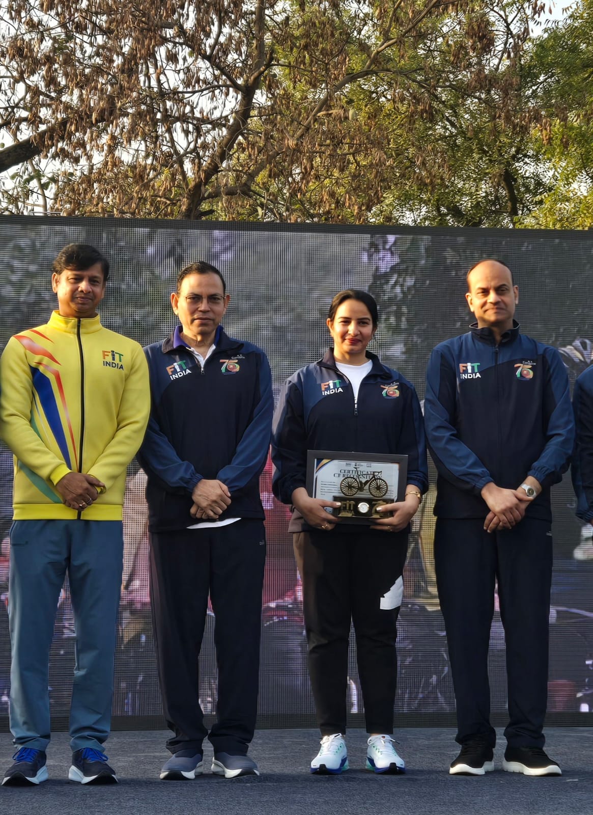Cyclist Sweety Malik of Dighal village was honored