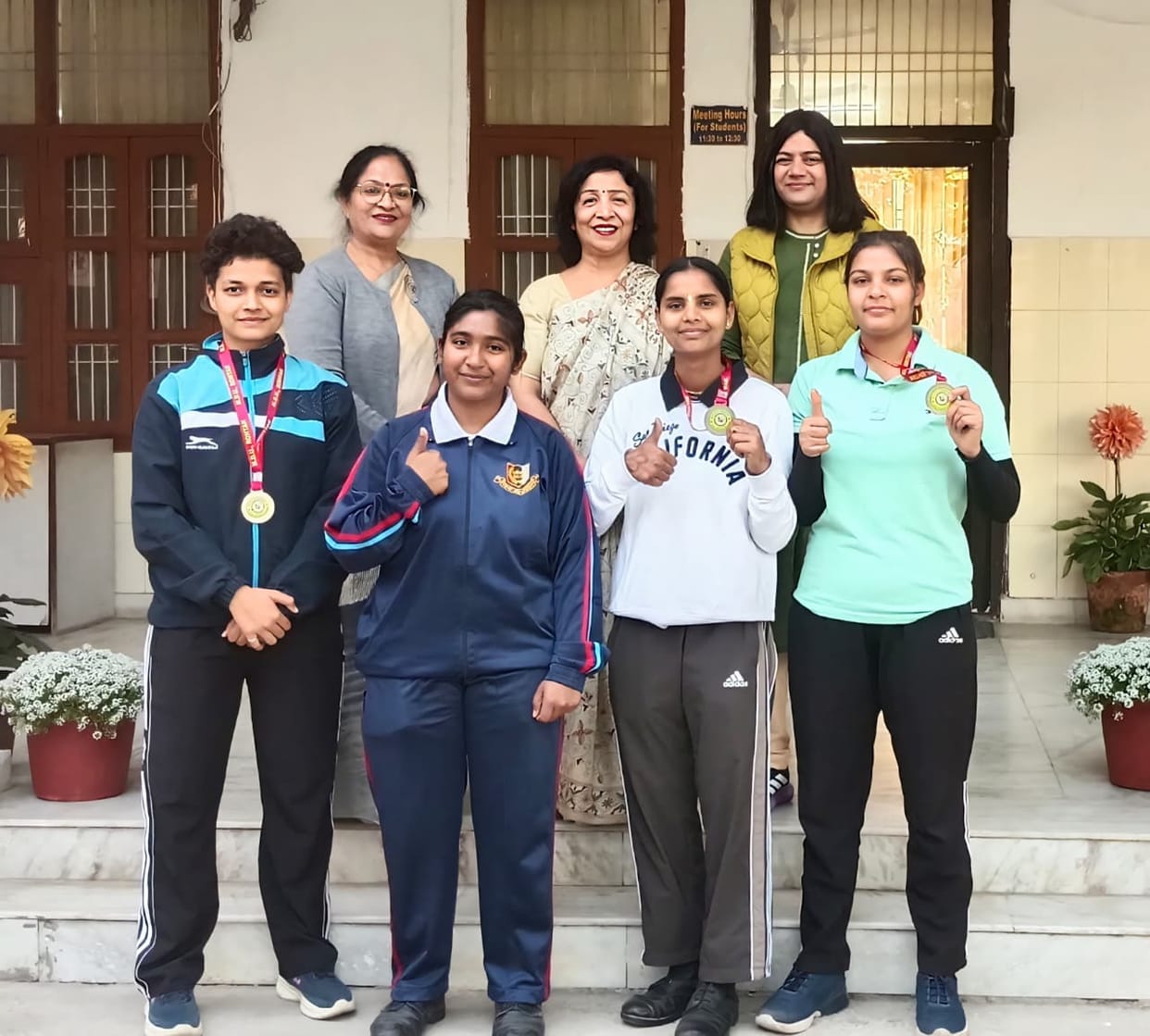 Hindu Girls College won the runner-up trophy in Inter-College Basketball