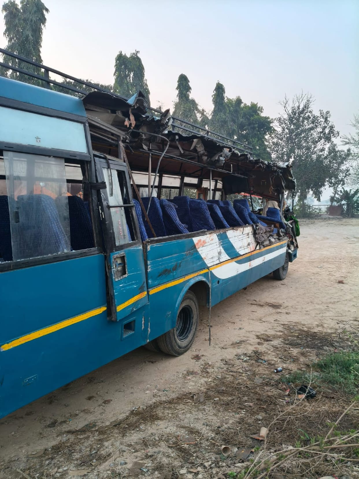 The accident was caused by the one-way highway and the driver dozing off.