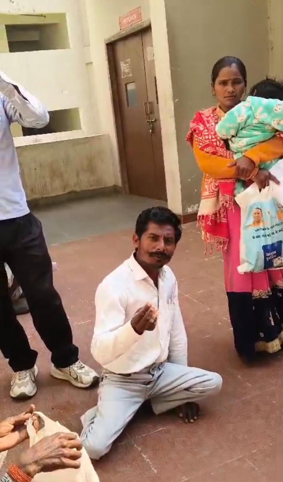 Crowds gathered at the disabled camp, 65 were tested