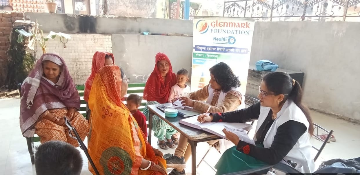 Health check-up of 56 patients in Basanti Bagh
