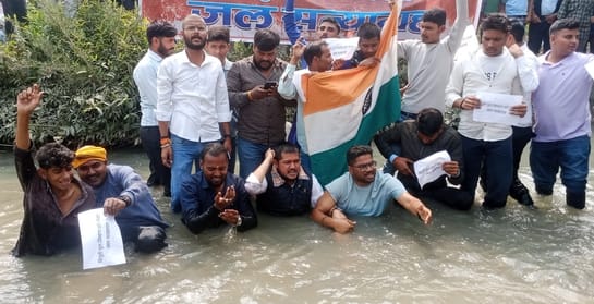 Water Satyagraha for bridge construction