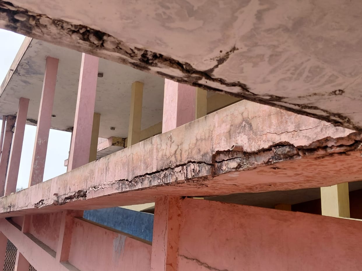 The district hospital building is dilapidated...patients are treated under the shadow of fear.