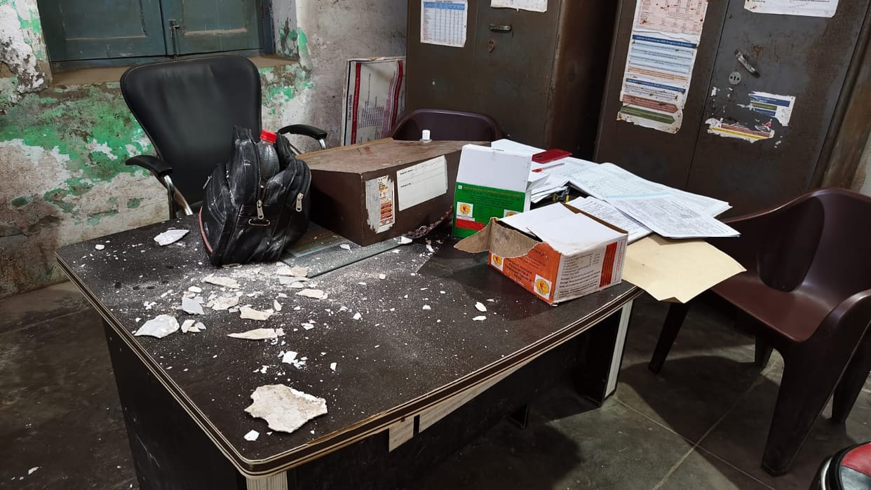 The roof of the TB clinic is falling apart