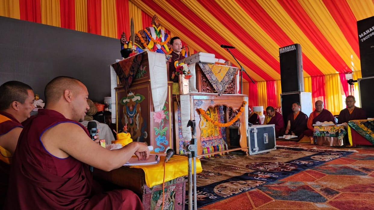 Buddhist devotees gathered at Rewalsar Lake Complex