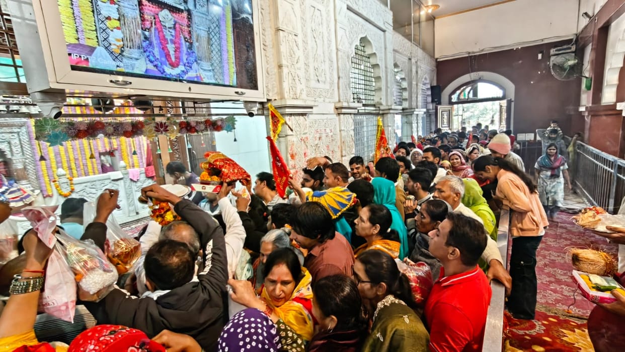 Devotees thronged the Mata Bhimeshwari Devi Temple