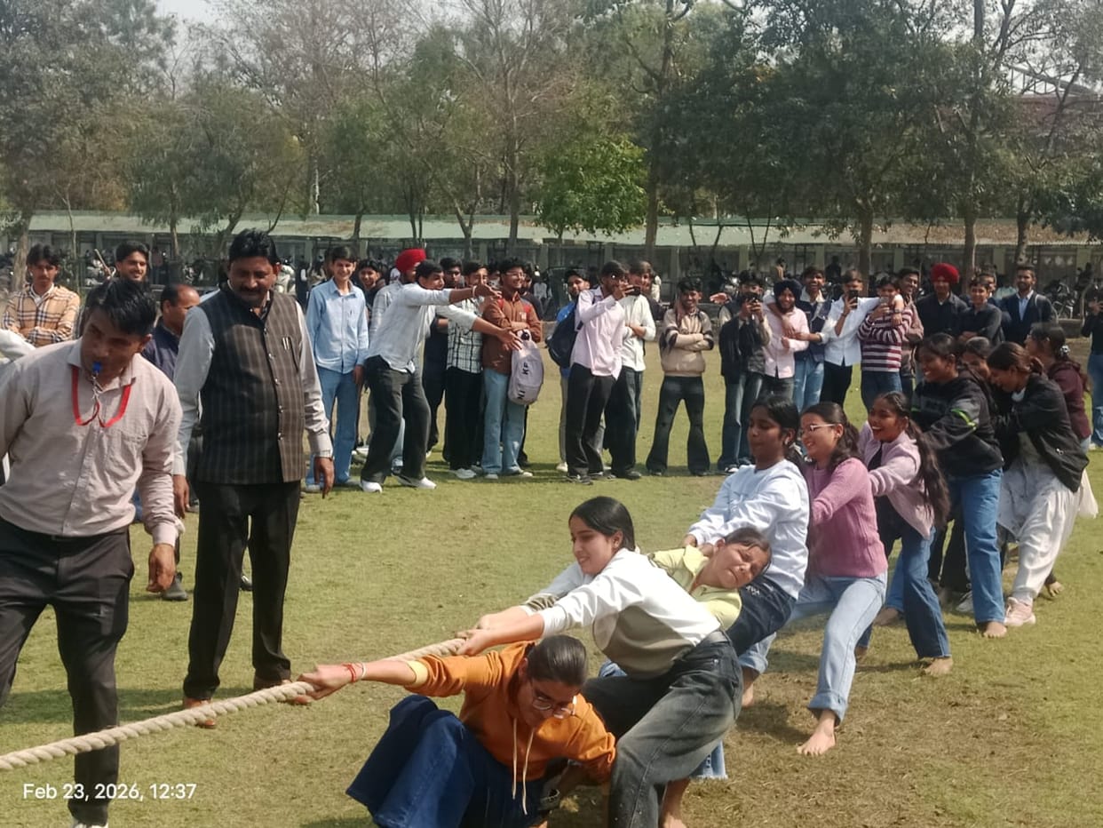 GNM Nursing College students win tug of war