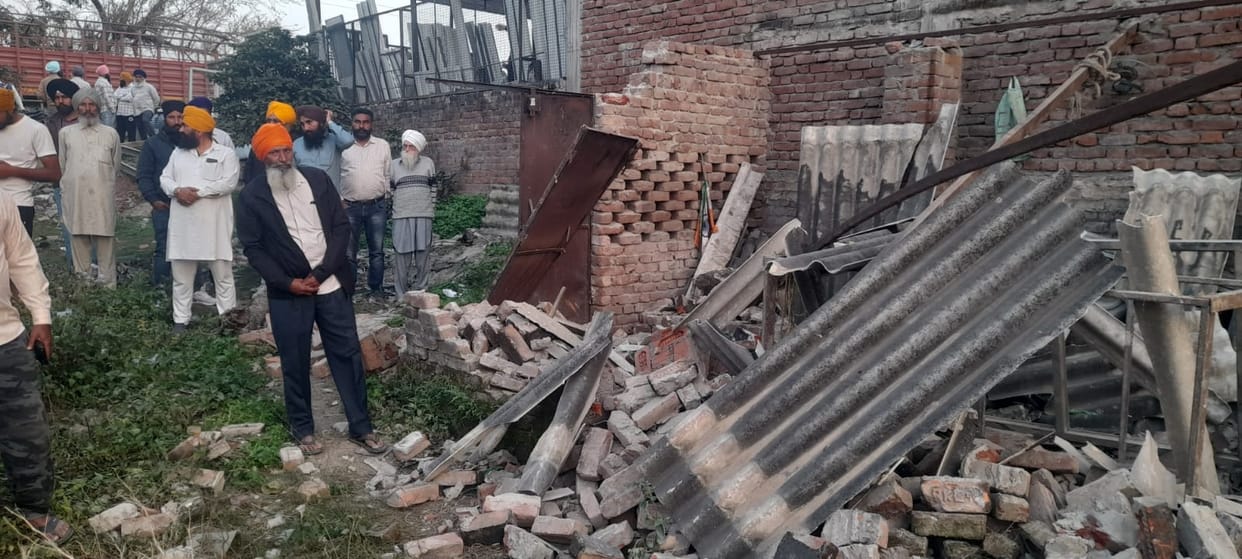 MLA's son accused of breaking boundary wall with JCB