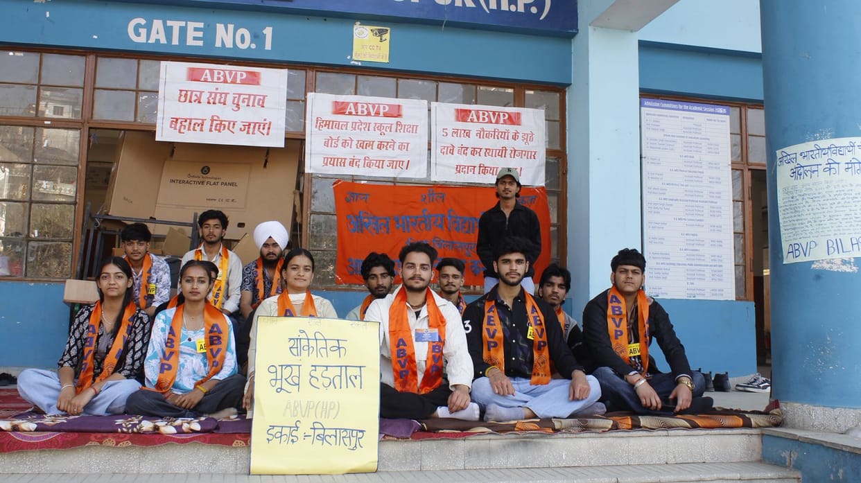 ABVP's 24-hour symbolic hunger strike for restoration of student union elections