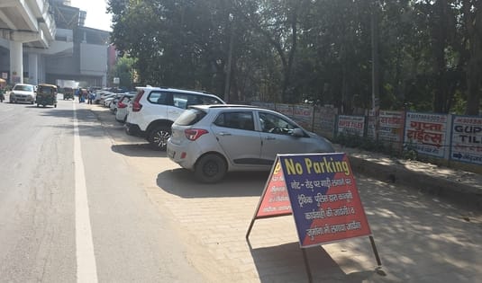 Police issued challans to 40 vehicles parked in no-parking zones.