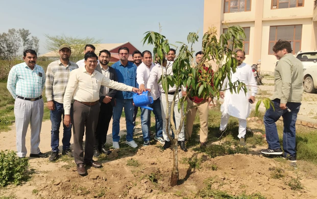 Sarpanch and Secretary planted trees in Uchana