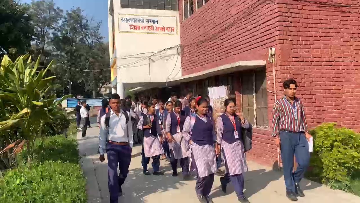 Candidates were sitting in the darkness and stuffiness of the examination centers, windows were opened for light.