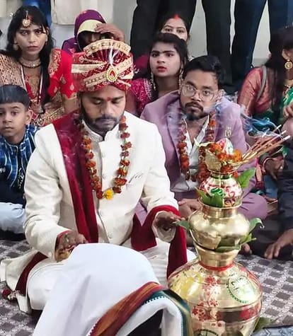 The groom's car fell into a pond just 300 meters from the lawn; the driver fled, and the groom swam to safety.