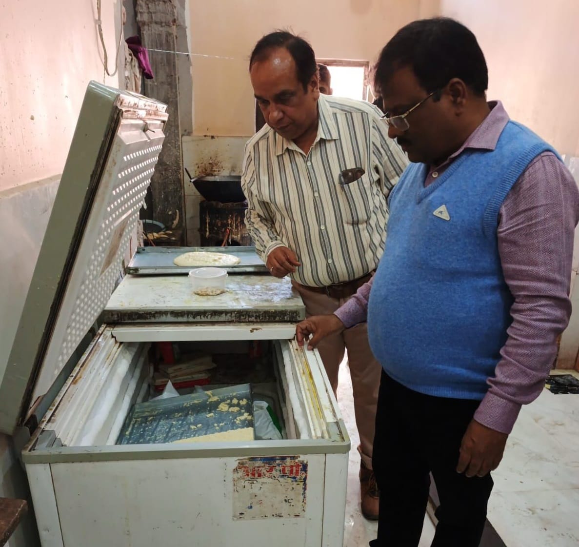 The Food Department took four samples including gram flour and Lalmohan.