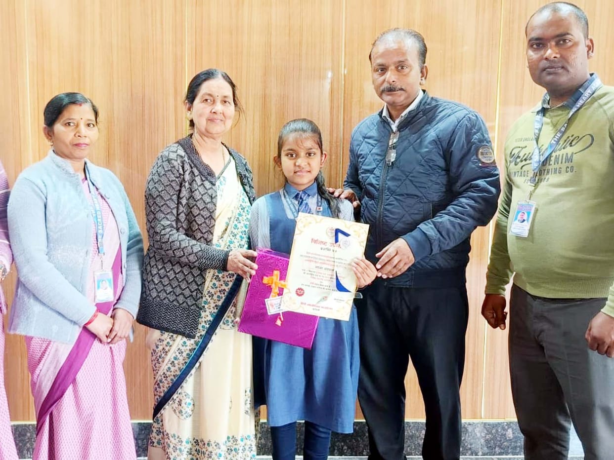 Aadhya secured sixth place in the International Hindi Olympiad.
