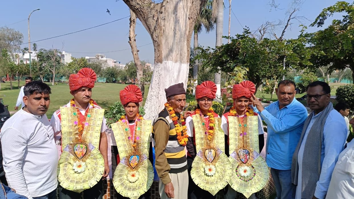 Rugby players who won silver in the North Zone Asmita League were honored