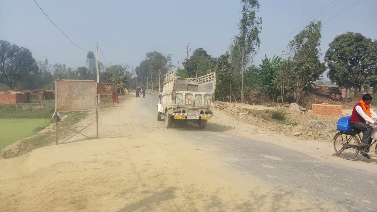 The movement of heavy vehicles on the Gajraula-Barkheda road has been halted for two months.