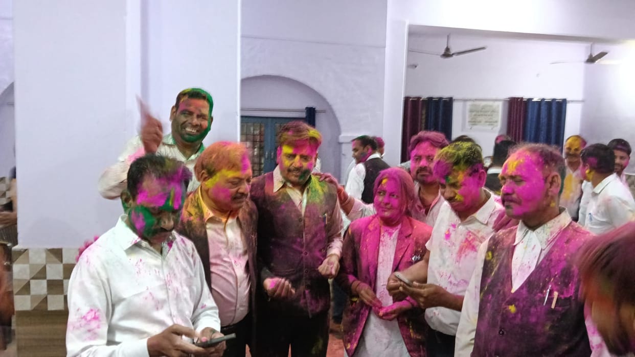 Advocates celebrated Holi Milan ceremony in the Collectorate.