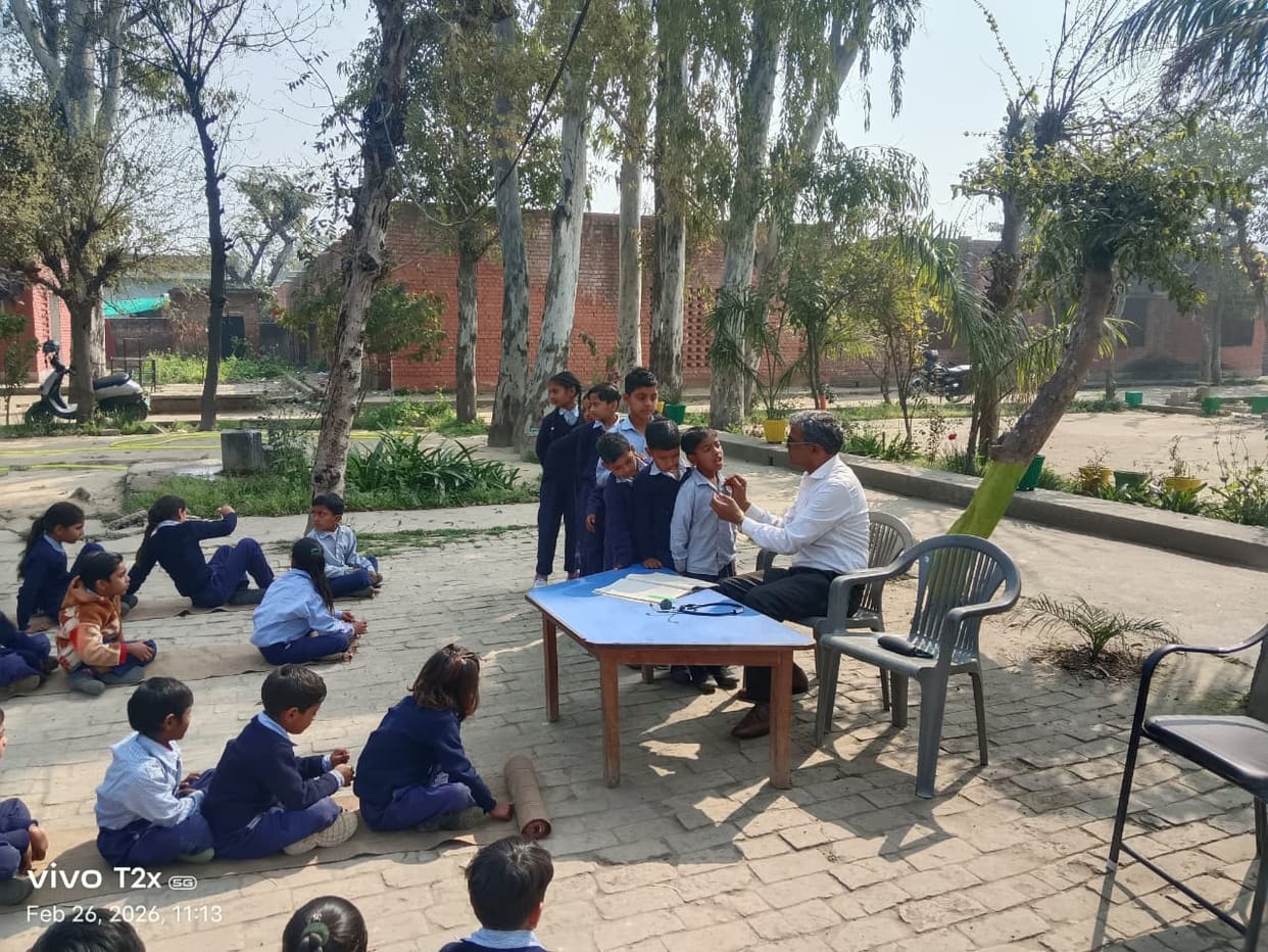 Health check-up of 78 children was done in Ayurvedic Health Camp.