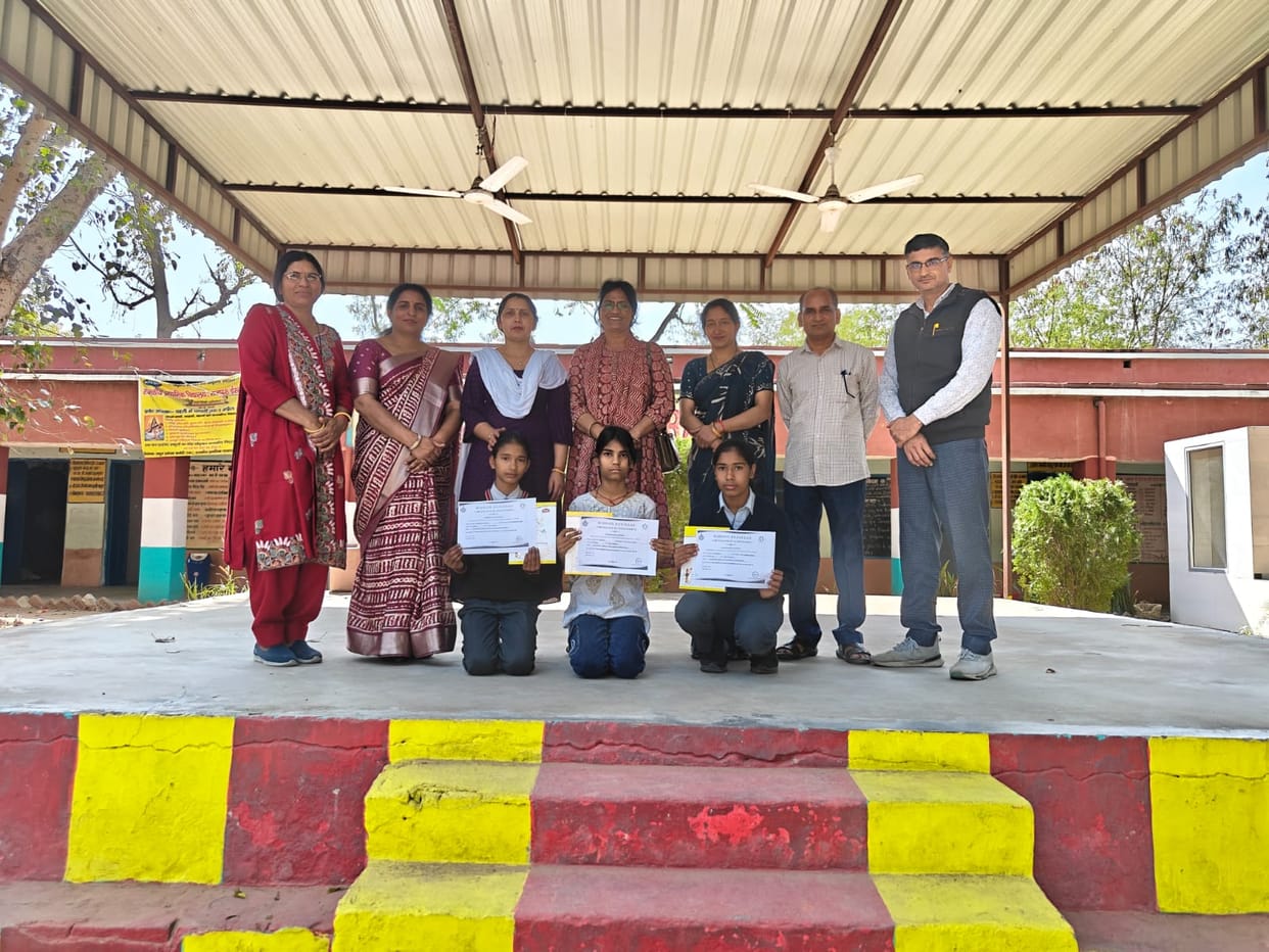 Three successful girl students honored in the Buniyaad Level-2 examination