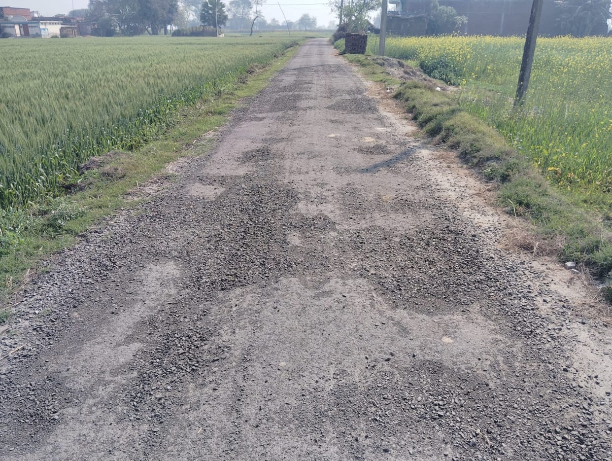 Suggichori-Bhairopur road uprooted after a month of repair