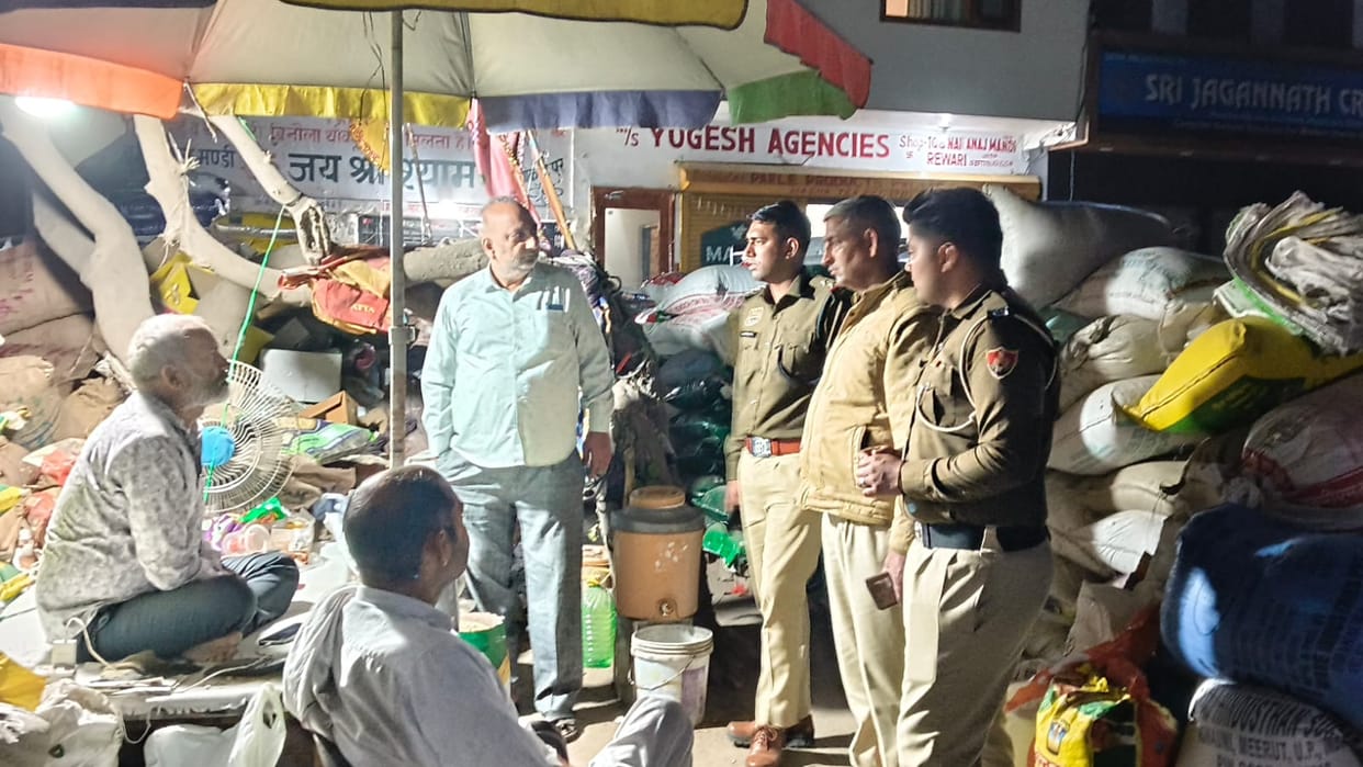 Police teams patrolled on foot to review security arrangements.