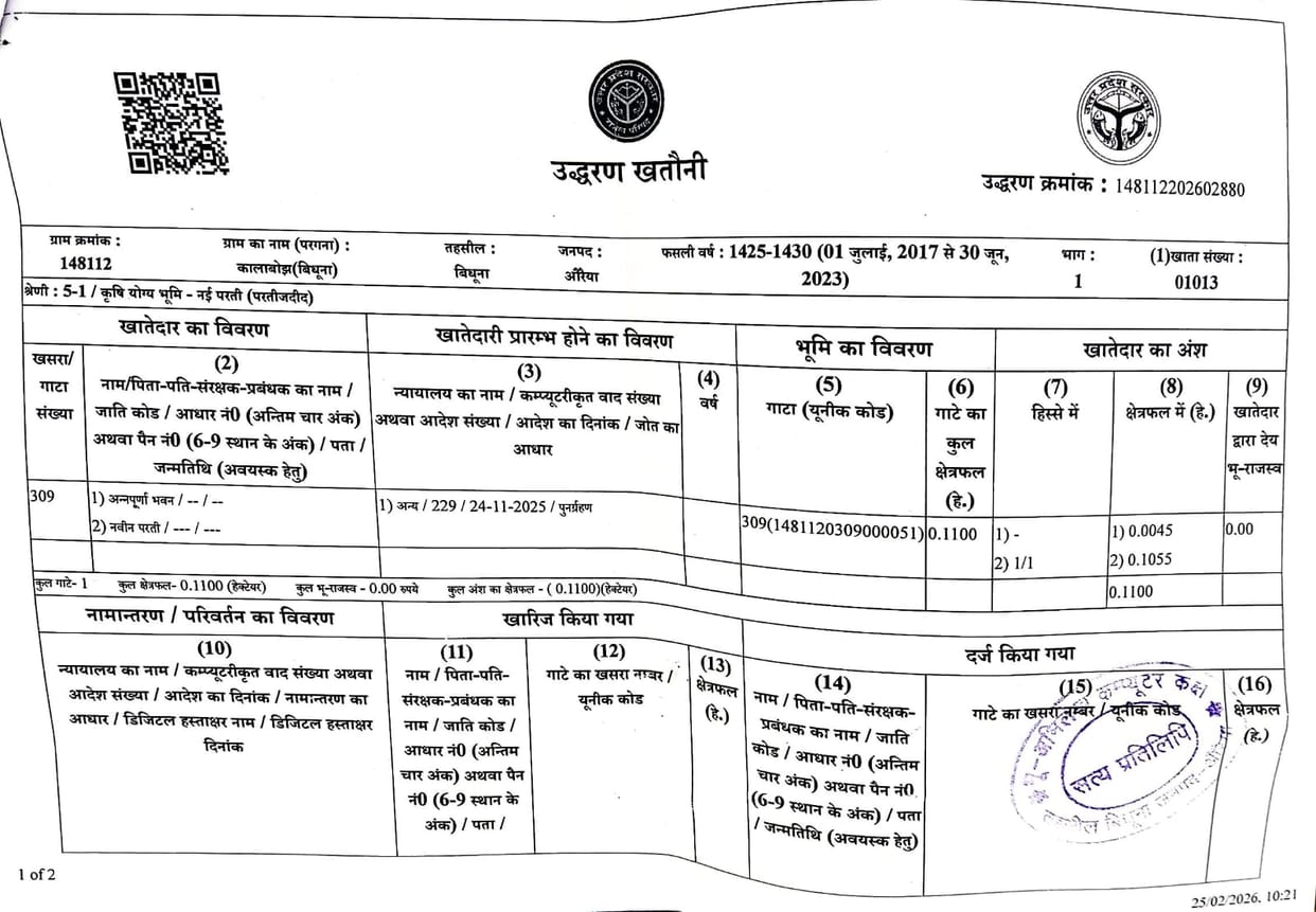 UP: Certified copy of Khatauni will be available at home, no need to go to Tehsil