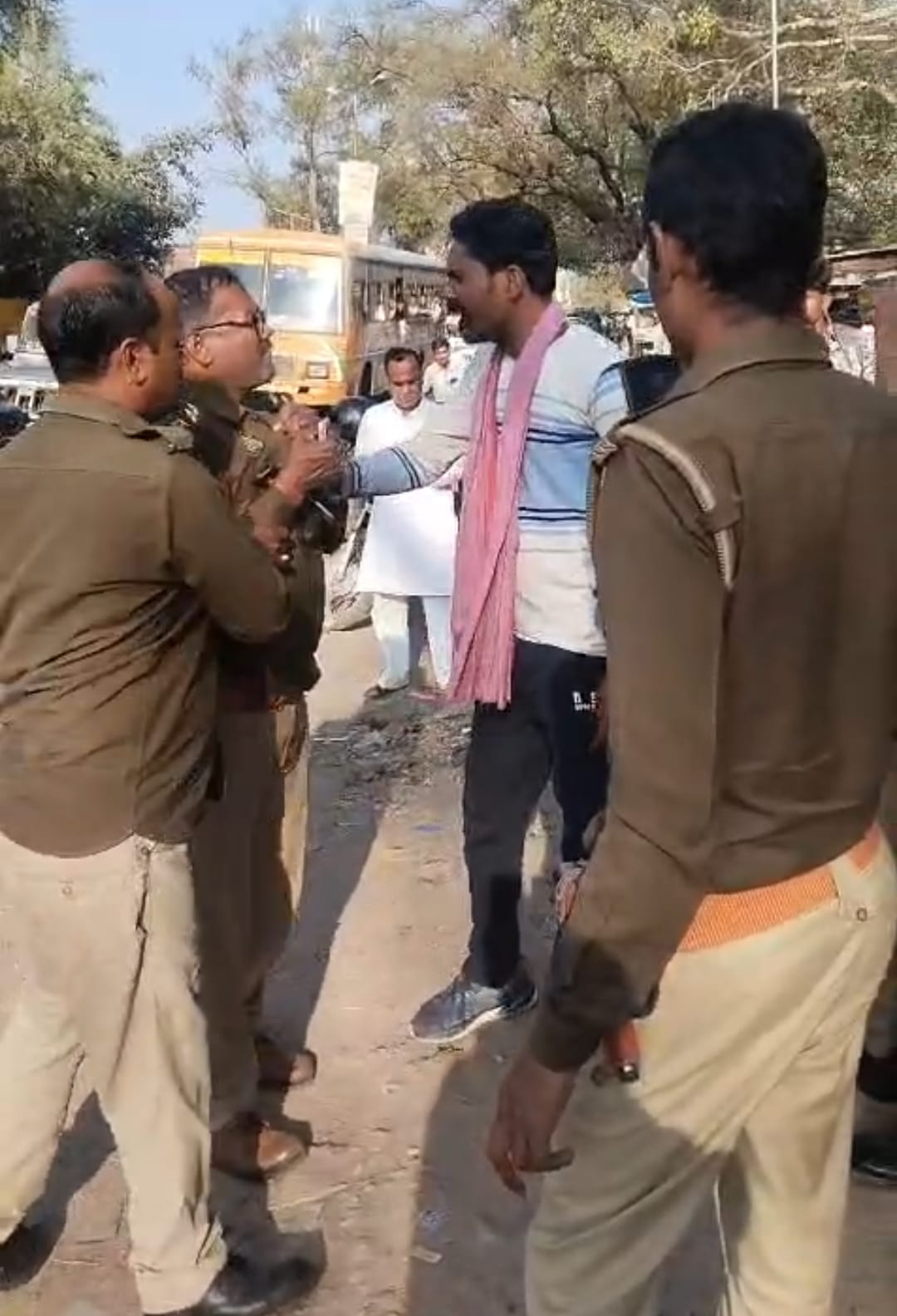 The wanted man assaulted the station in-charge and the inspector and was arrested.