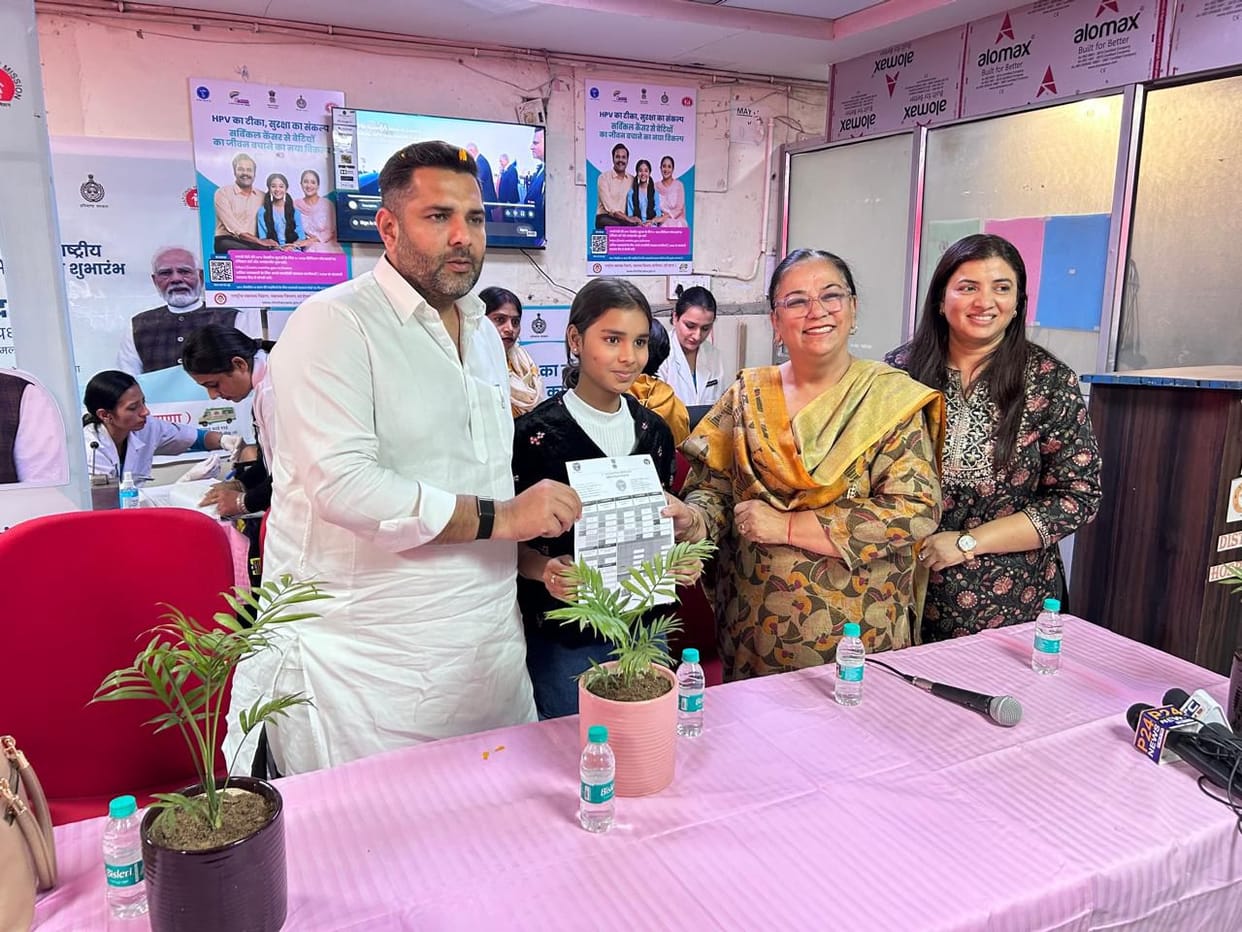 Disha was the first to receive the HPV vaccine, 38 adolescent girls were vaccinated on the first day.
