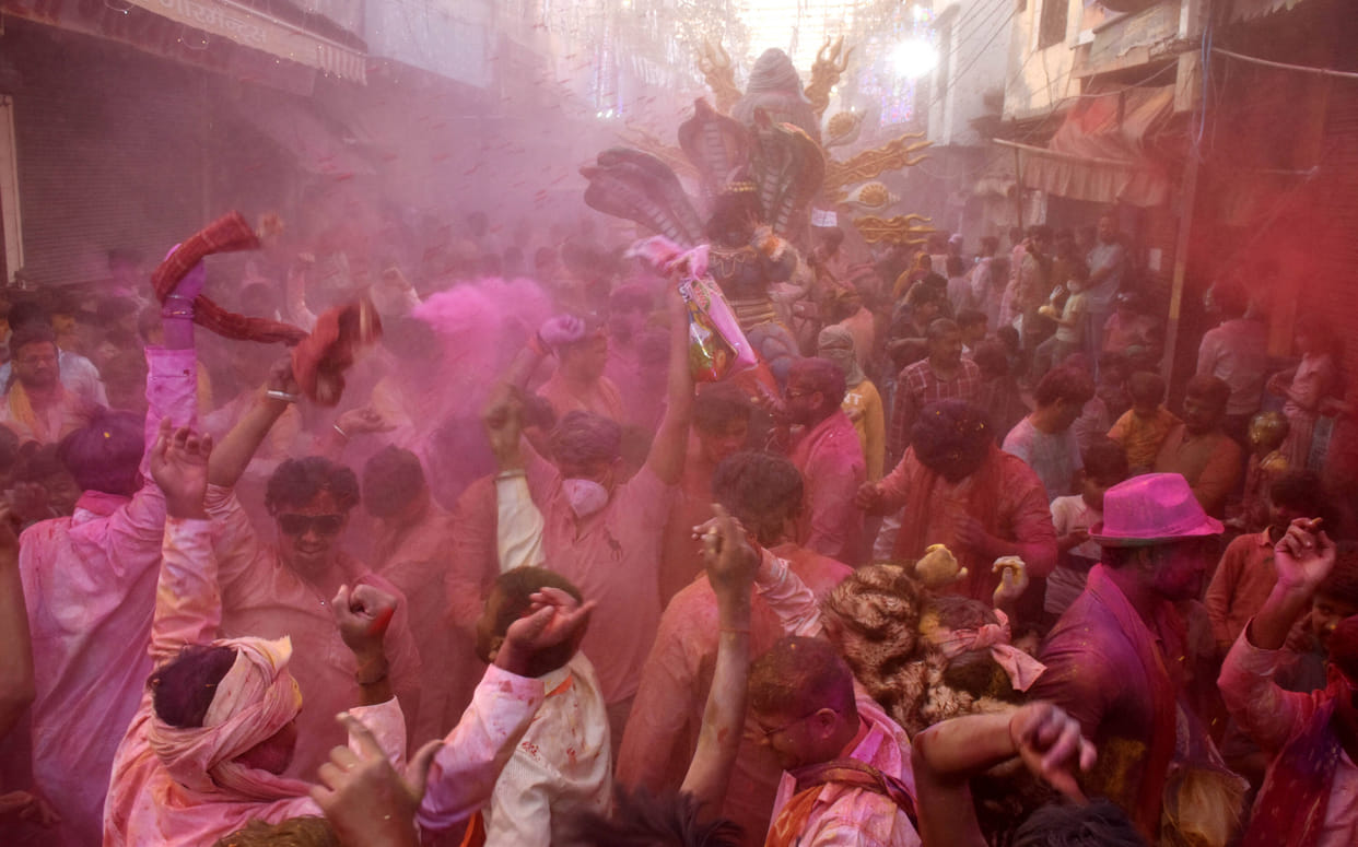 Holi celebration in aligarh