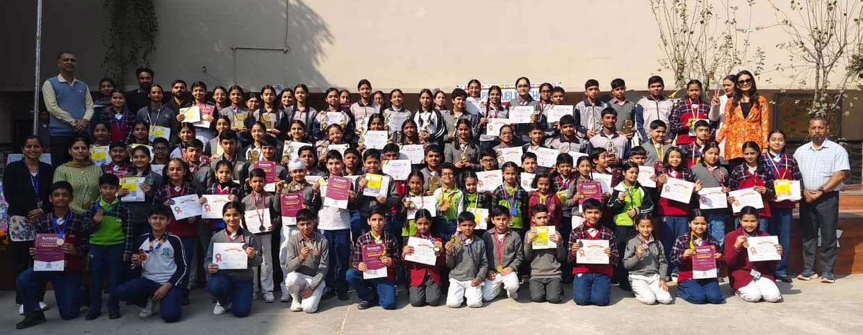 Students who excelled in competitions were honored.