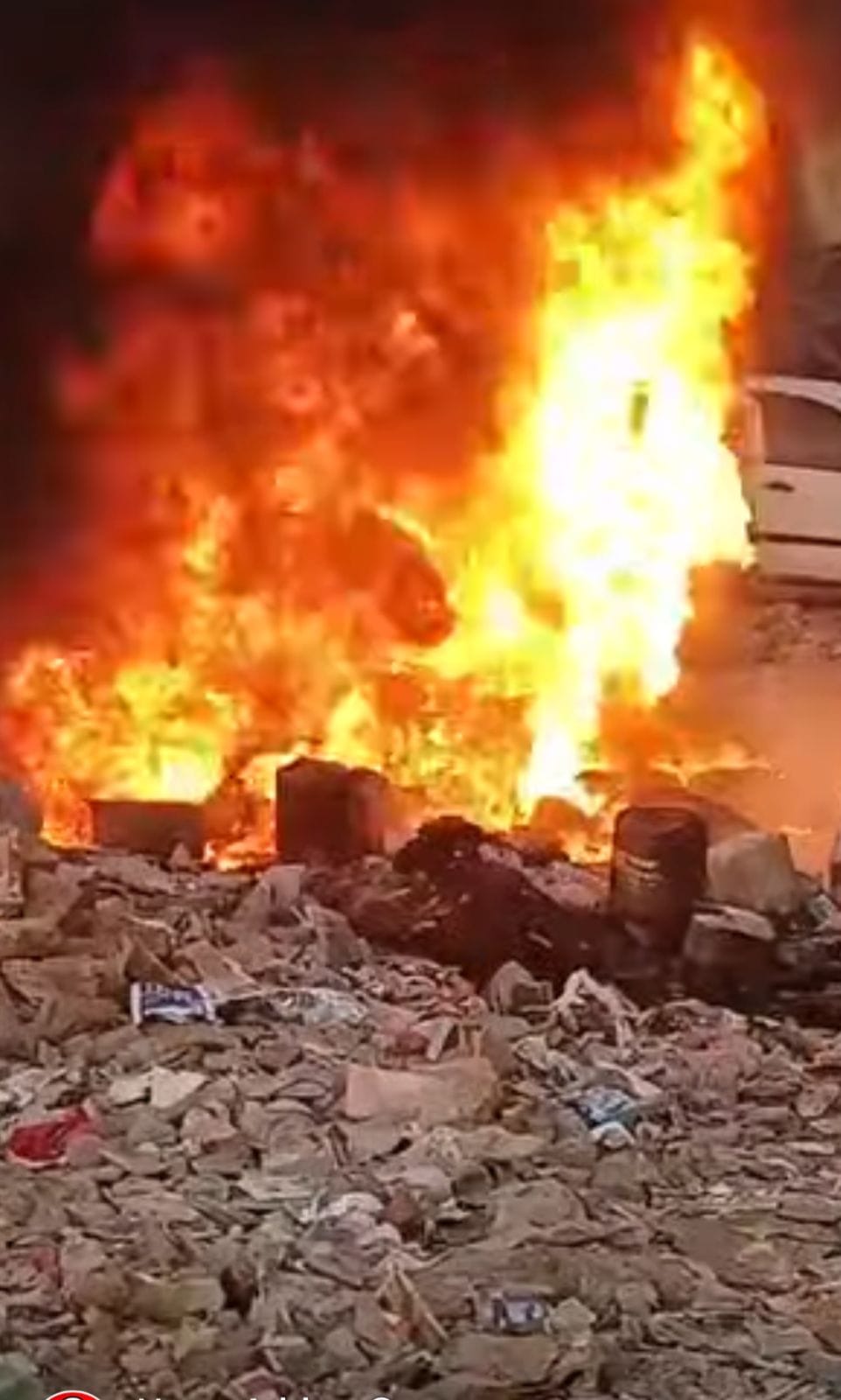 A fire broke out in a chemical drum kept in a field in Sector 48.