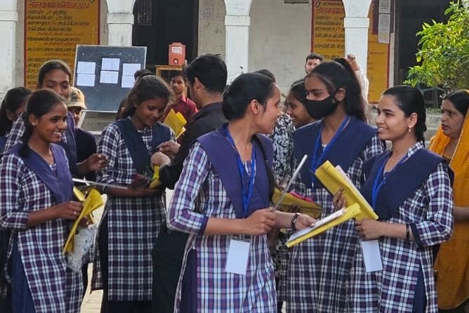 Students' faces lit up after seeing the easy maths paper.