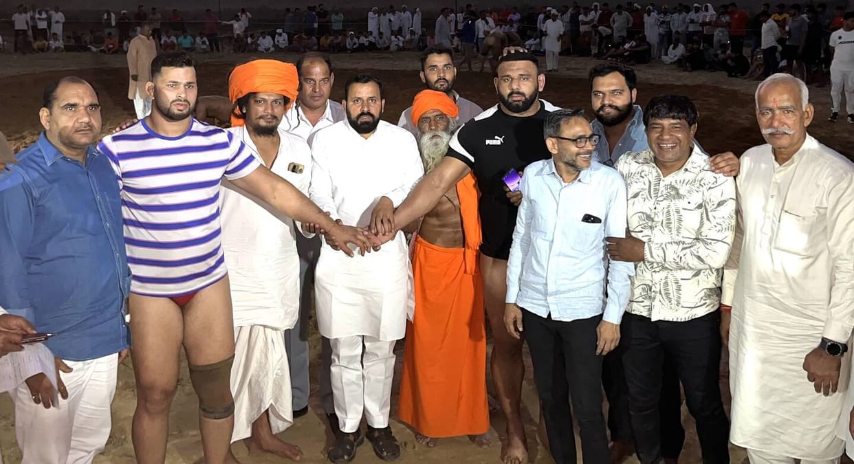 The first wrestling match of Barahi Dangal was thrilling and ended in a draw.