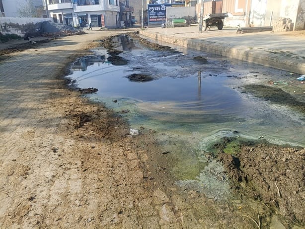 The smelly water of the pond in village Kanhari has increased the trouble of the villagers