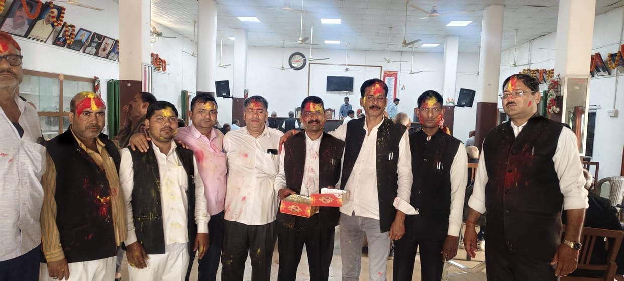 Applying abir gulal to each other, they say... Happy Holi