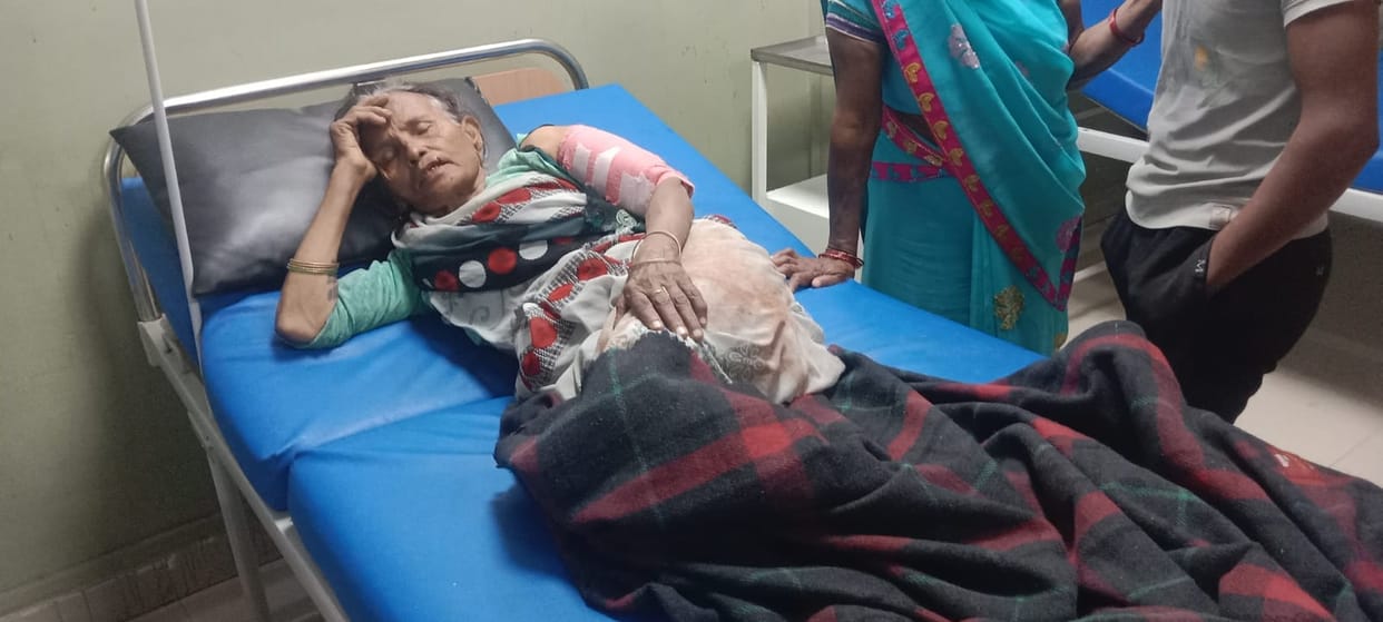 Old woman injured in bike collision