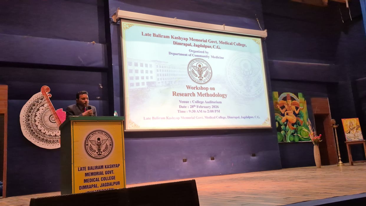 Workshop on Research Methodology organized at Baliram Kashyap Government Medical College in Jagdalpur