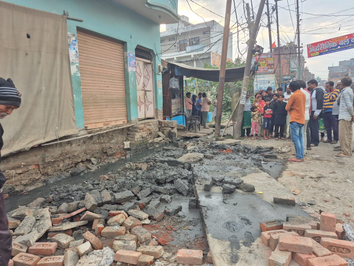Before the festival, the municipality removed encroachment from the drains.
