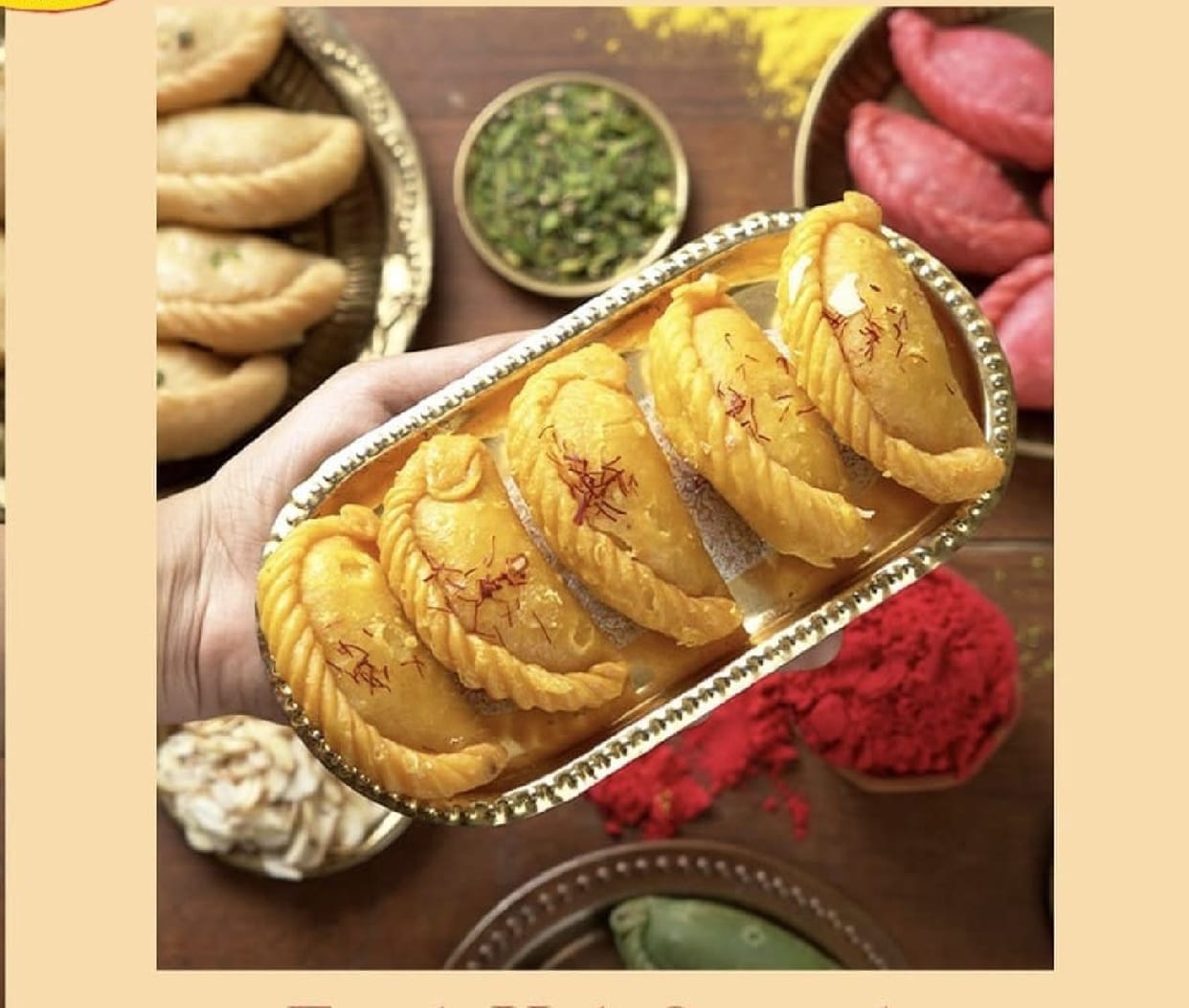 A dash of experimentation in tradition... Gujhiya will taste like Thandai