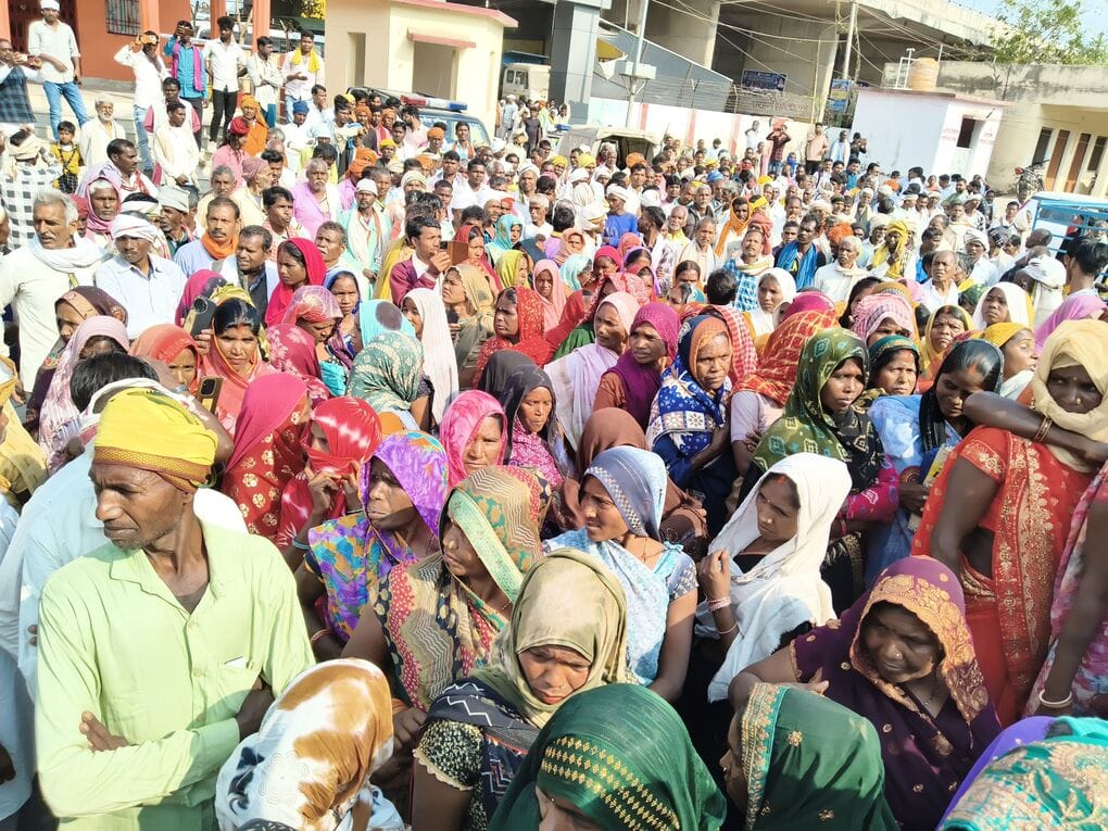 Tribals from three districts created ruckus in the police station, alleging eviction from land and assault.