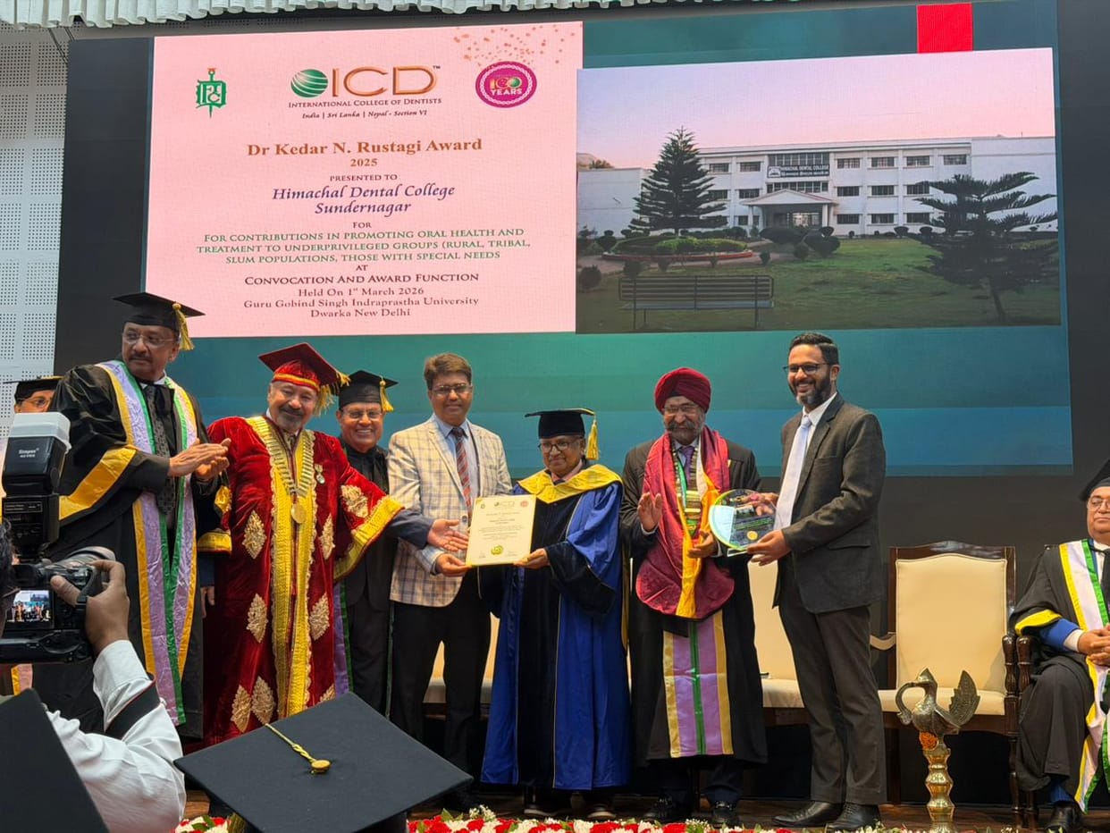 Sundernagar Dental College receives Dr. Kedar N Rustagi Award