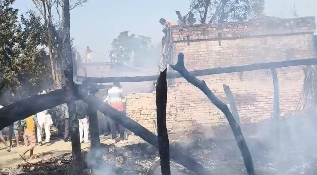 Three houses were gutted in the fire