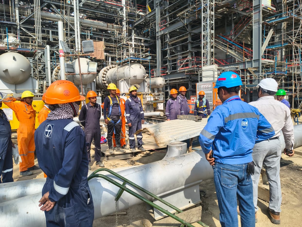 30 percent workers reached work in the refinery